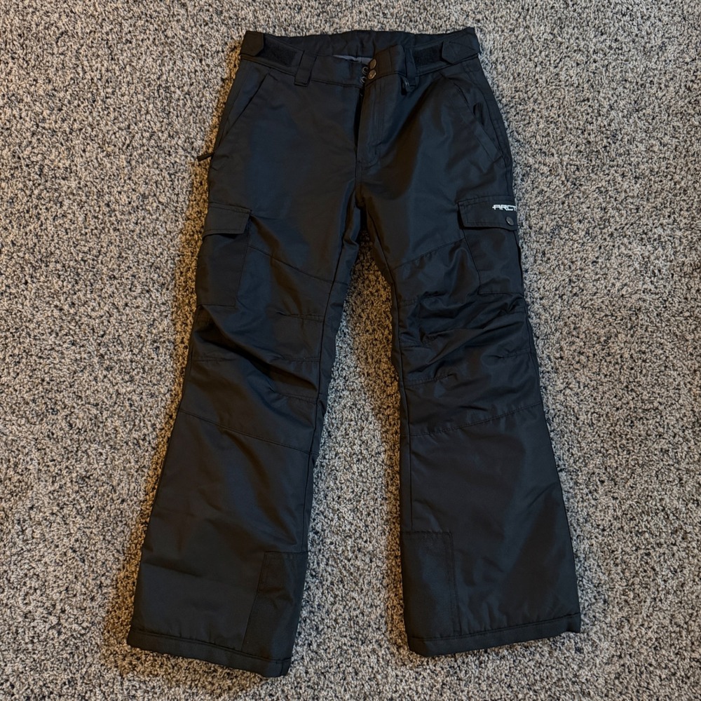 Arctix Youth Snow Pants Black Insulated Cargo Ski Winter Trousers Size Medium